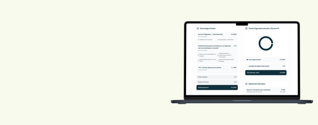 <h3><span style="text-decoration:underline">Bereken je exacte kosten.</span><br/>Het gratis Shopify migratie <br/>plan, gepersonaliseerd.</h3>